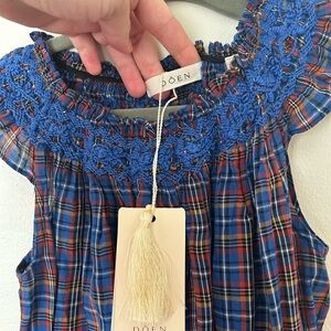 Doen Child’s Blue Tartan/Plaid Dress NWT